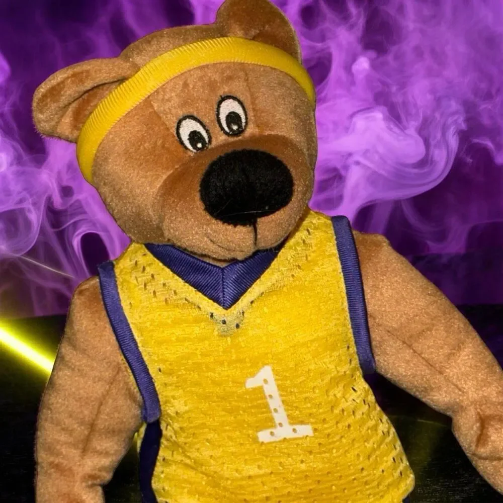 BJ Toy Company Basketball Bear Plush Lakers Yellow/Purple Colord Uniform Stuffed